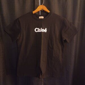 Chloé Logo Black t shirt Size S NWOT